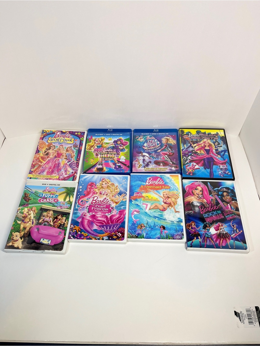Barbie Movie DVD Blu-Ray Lot Bundle Doll Rock N Royals Mermaid Tale Video Game